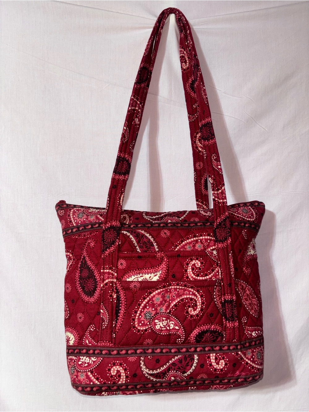 Vera Bradley Mesa Red Paisley Shoulder Tote Bag Vintage Retired